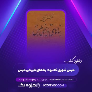 دانلود کتاب طبس شهری که بود: بناهای تاریخی طبس یعقوب دانشدوست (PDF)